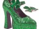 Green Sparkle Sexy St. Patty's Day platform shoes