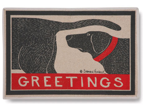 Greetings Dog Sniffing Doormat