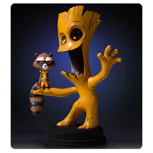 Guardians of the Galaxy Groot and Rocket Animated Statue