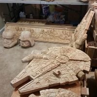 Hand Carved Wood Star Wars