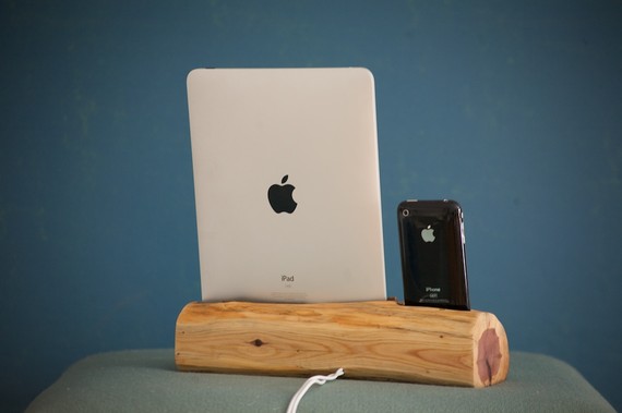 Handmade Wooden iPhone and iPad Docking Station