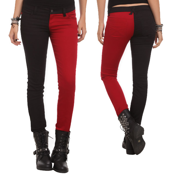 Harley Quinn Split-Leg Skinny Jeans