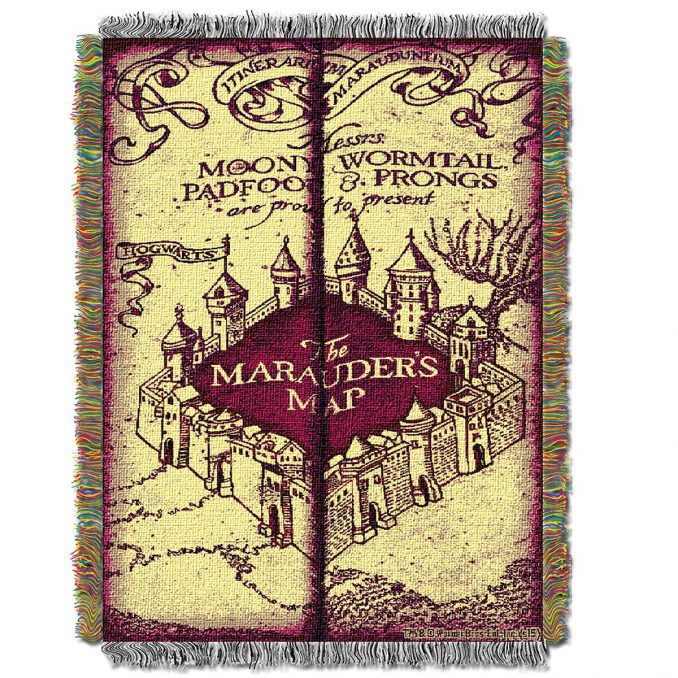 Harry Potter Marauders Map Woven Tapestry Throw Blanket