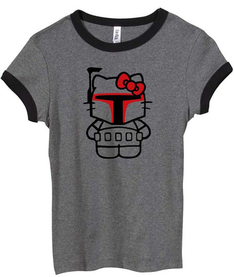 Hello Kitty Boba Fett Star Wars Womens T-Shirt