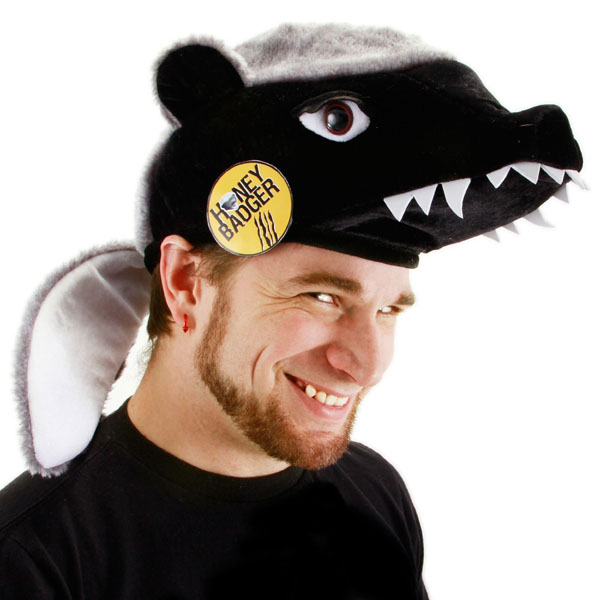 Honey Badger Plush Hat and Pin