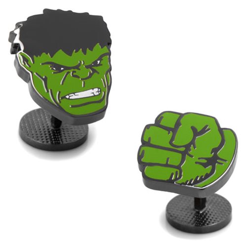 Hulk Comics Face and Fist Pair Cufflinks