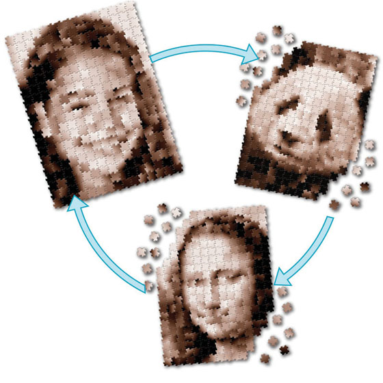 Infinite JPEG Image Portrait Puzzle