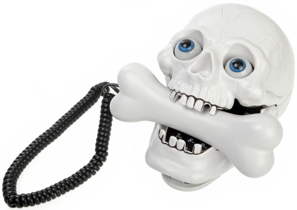 Jumping Eyes Skull Phone with Bone Headset