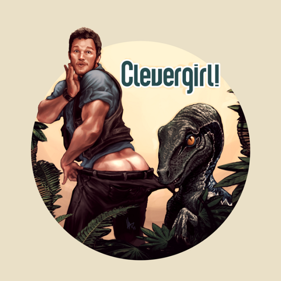 Chris Pratt needs to work on his tan on the Jurassic World Clever Girl T-Sh...