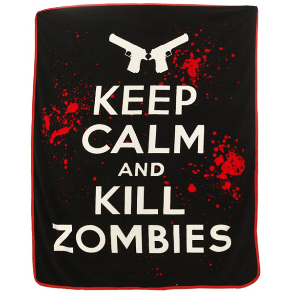 Keep Calm Kill Zombies Raschel Throw