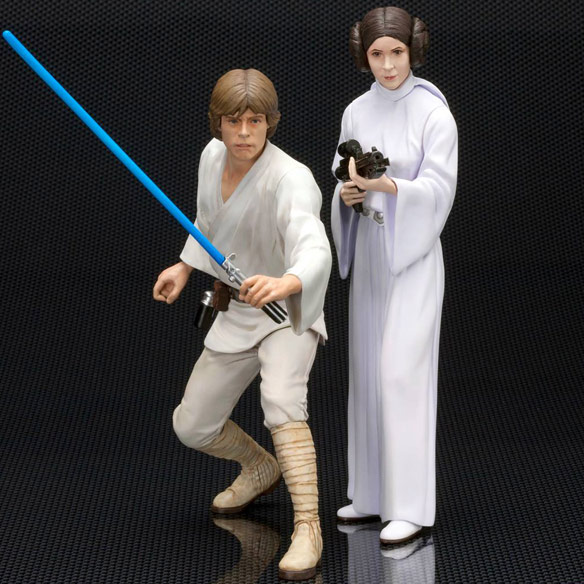 Kotobukiya ArtFX + Star Wars Princess Leia & Luke Skywalker Statue 2pk