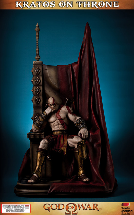 Kratos on Throne Statue without armor