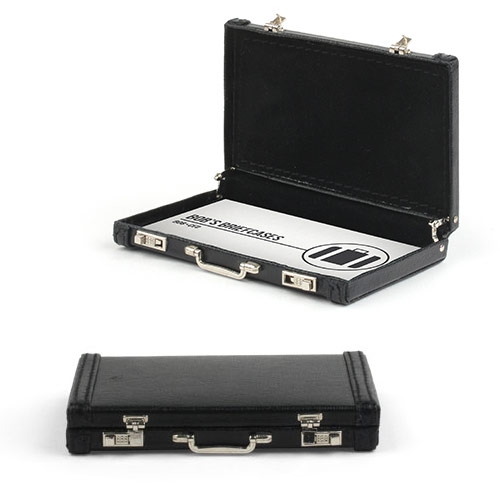 Leather Mini Briefcase Business Card Holder