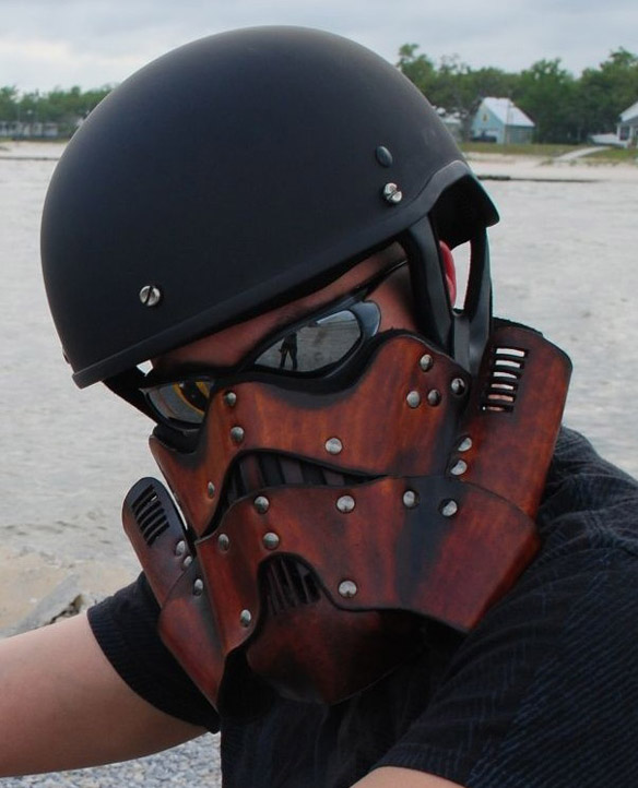 Leather Steampunk Trooper Motorcycle Mask