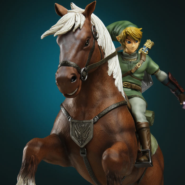 Link on Epona statue, from the Master Arts line of Twilight Princess Center...