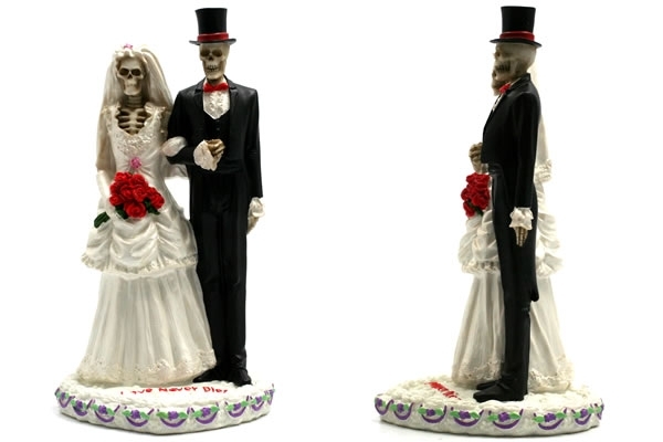 Love Never Dies - Bride and Groom Cake Toppers