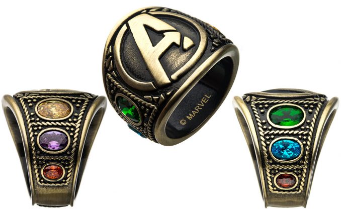 Avengers Endgame Thanos Infinity Stones Ring jewelry Gold Brozen Figure Rings 