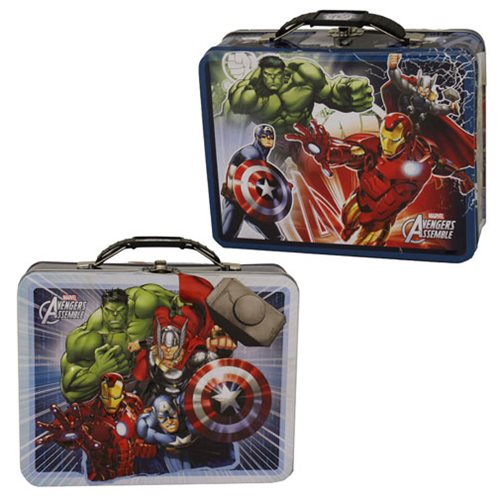 Marvel Avengers Large Carry All Embossed Tin Lunch Box Set