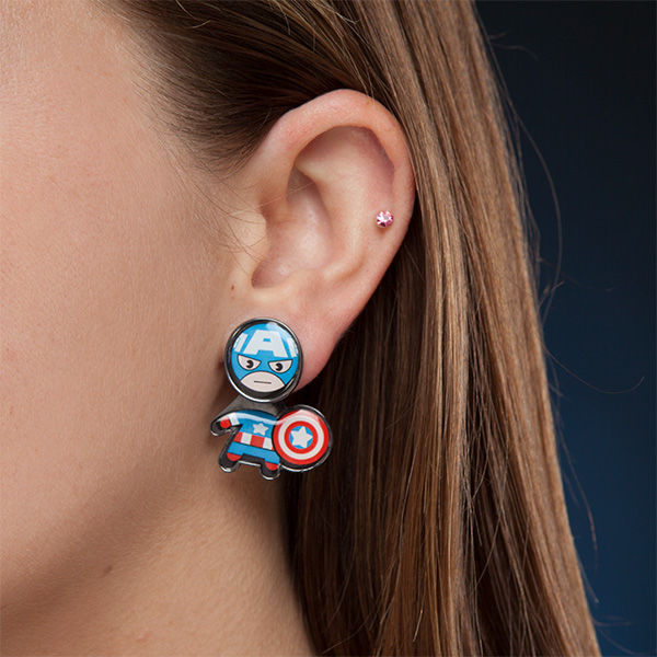 Marvel Civil War Kawaii Earring Set - Limited Edition