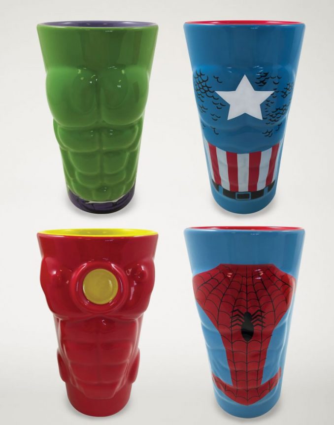 Marvel Comics Heroes Molded Pint Glass Set