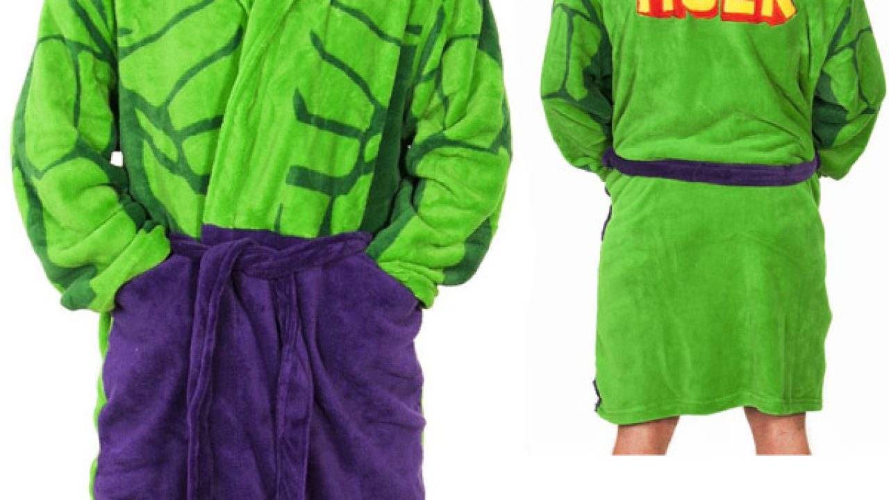 Marvel Mens Long Sleeve Dressing Gown (The Incredible Hulk) Green/Purple  Size S | eBay