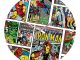 Marvel Comics Mixed Characters 13 3 4-Inch Glass Clock