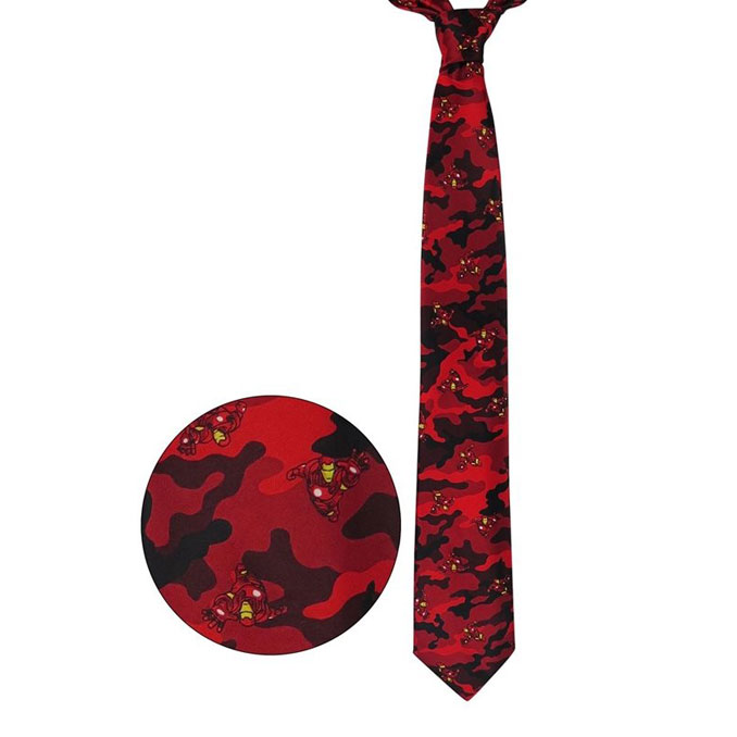 Marvel Iron Man Flying Red and Black Tie