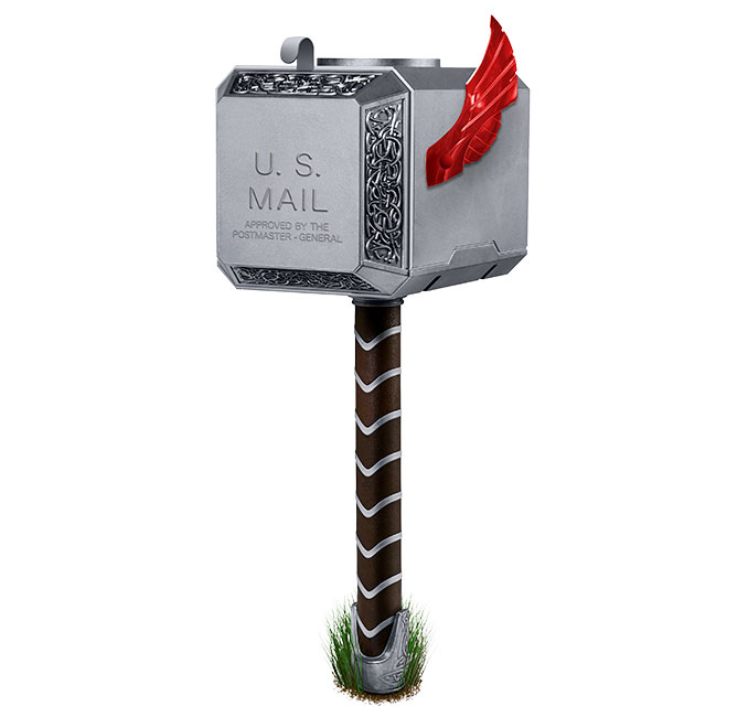 Marvel Thor Mighty Mjolnir Mailbox