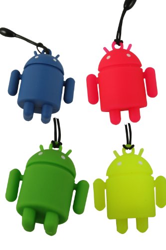 Mini Android Robot Keychain Straps 4 Pack