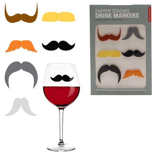 Mustache Glass Markers