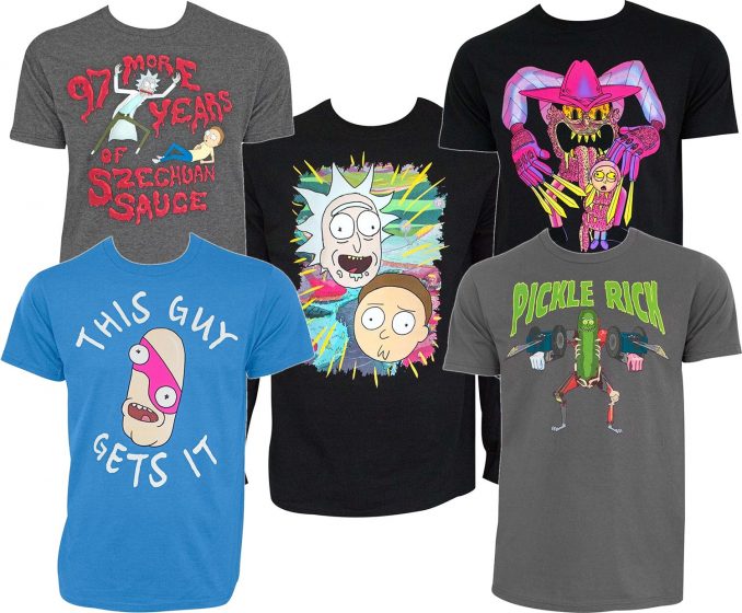 Officiel Rick and Morty T-shirt Pickle Rick Get schwifty spirale Portail Homme Tee 