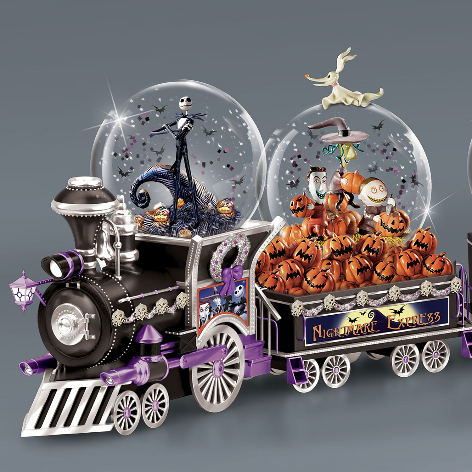 Details about   Nightmare Before Christmas Jack & Zero Train Engine Light Up Musical Waterglobe 