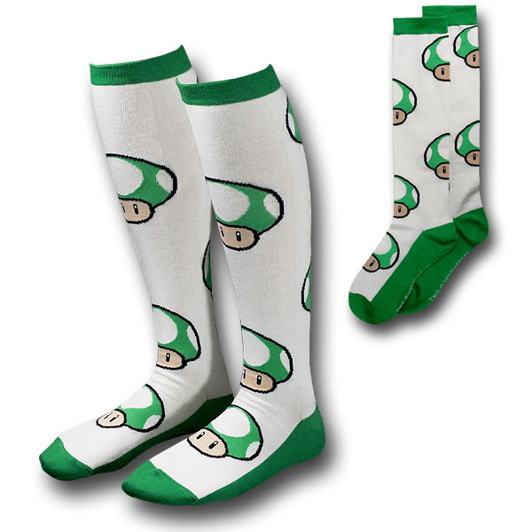 Nintendo Green Mushroom Juniors Socks