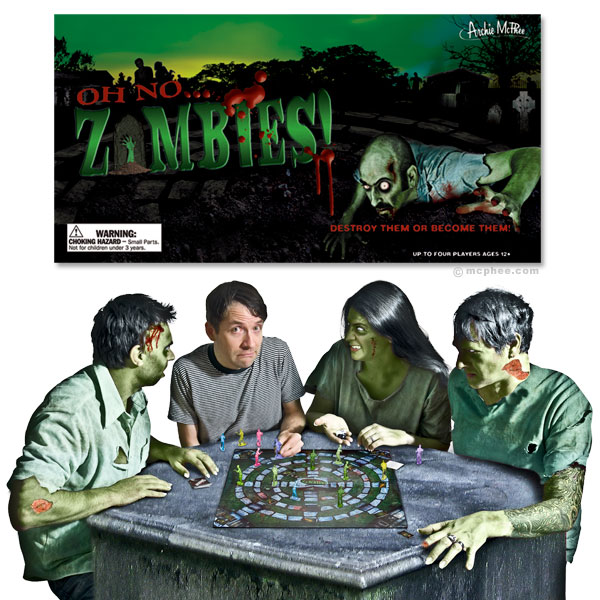 Archie McPhee Board Game Destroy Them Or Become Them Oh No.. Zombies 