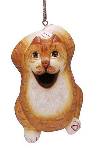 Opened Mouth Cat Birdhouse