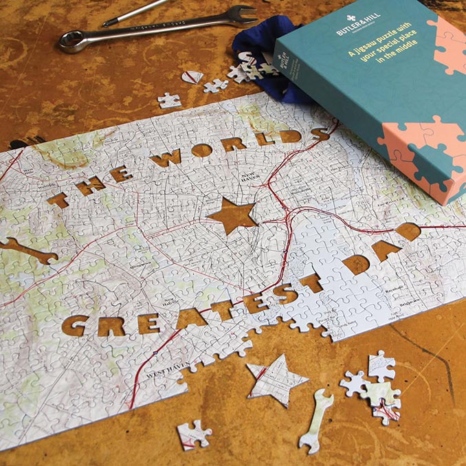 Personalized World's Greatest Dad Map Puzzle