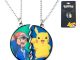 Pokemon Pikachu and Ash Ketchum Best Friends Stainless Steel Pendant Necklace Set
