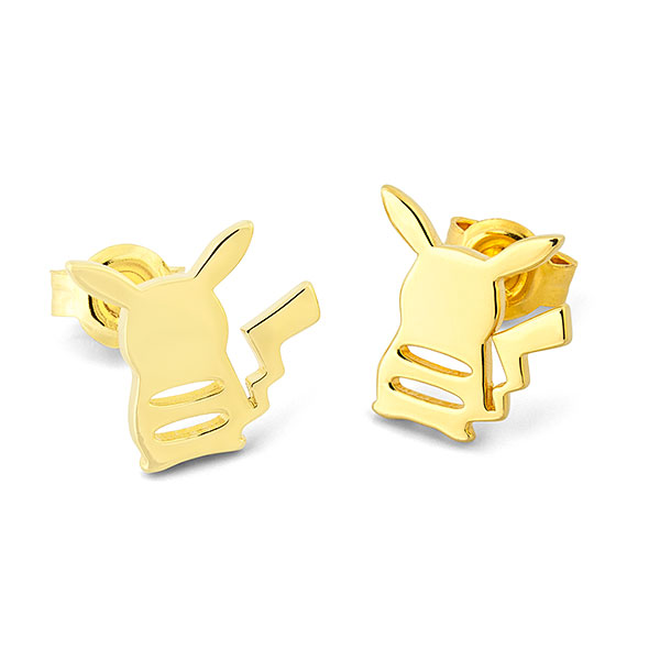 Pokémon Pikachu Gold Back Silhouette Stud Earrings
