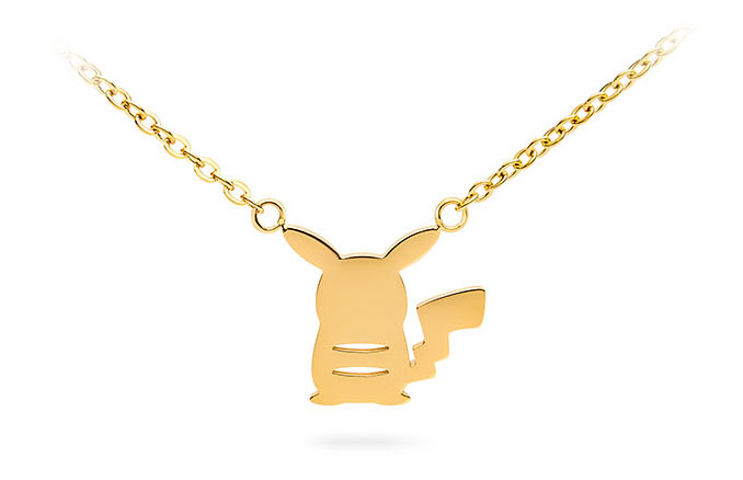 Pokémon Pikachu Gold Silhouette Pendant Necklace