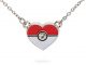 Pokémon Poké Ball Heart Crystal Pendant Necklace