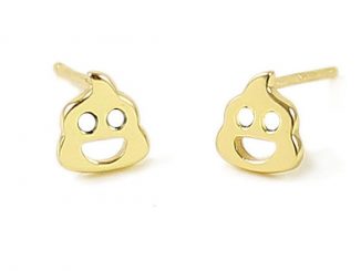 Poop Emoji Charm Stud Earrings