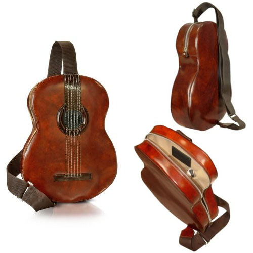 Pratesi Guitar Backpack with MP3 Speaker Connection Brown
