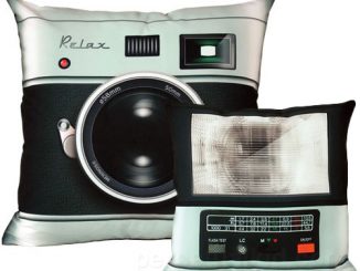 Retro Camera And Flash Pillow Set