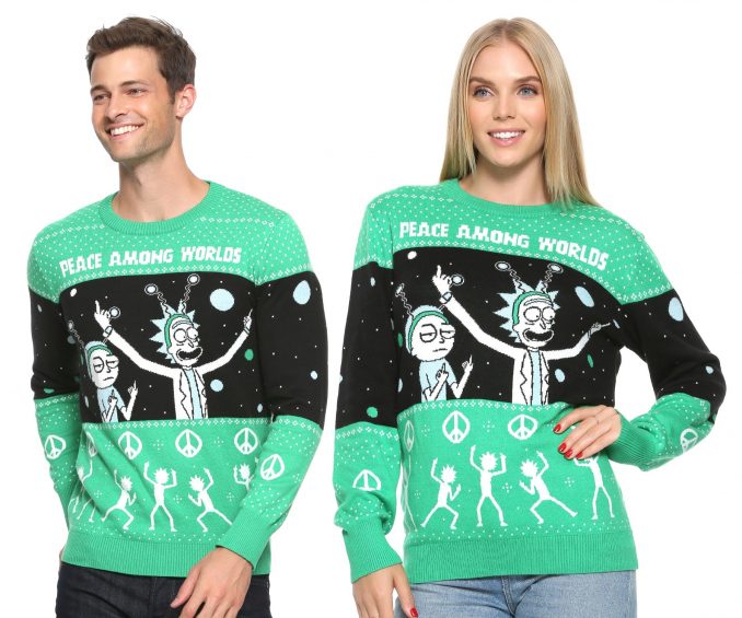 Rick and Morty World Peace Holiday Sweater
