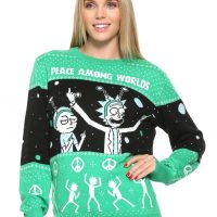 Rick And Morty World Peace Womens Holiday Sweater