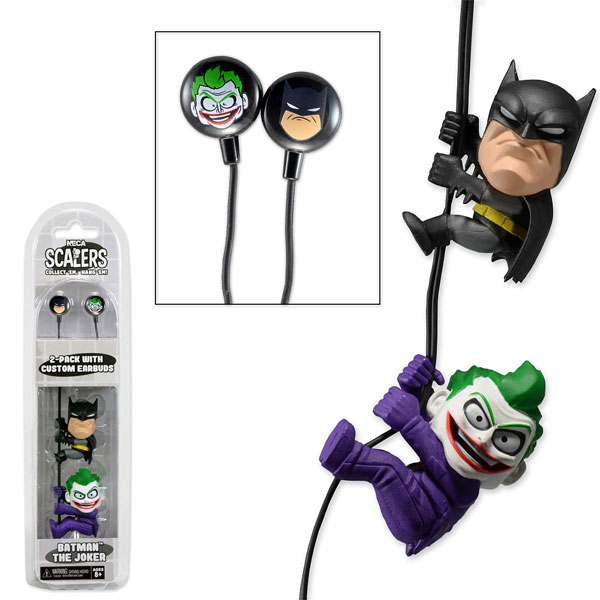 Scalers 2 Inch Batman and Joker 2 Pack with Earbuds