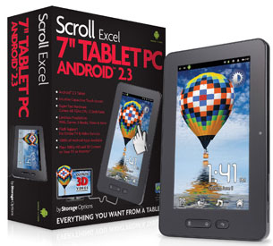 Scroll Excel 7” Tablet with Android 2.3
