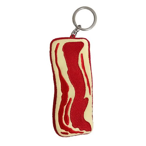 Sizzling Bacon Plush Key Chain with Sound