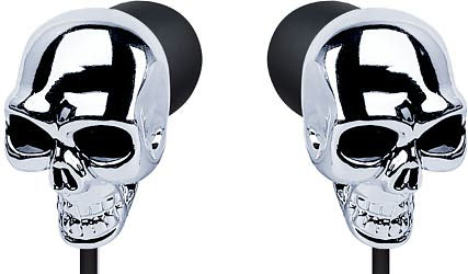 Skull Earbuds in Silver