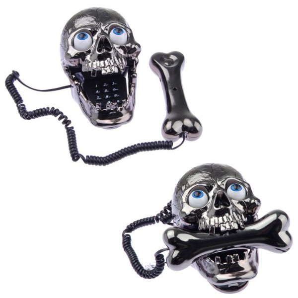 Skull Skeleton Corded Telephone 